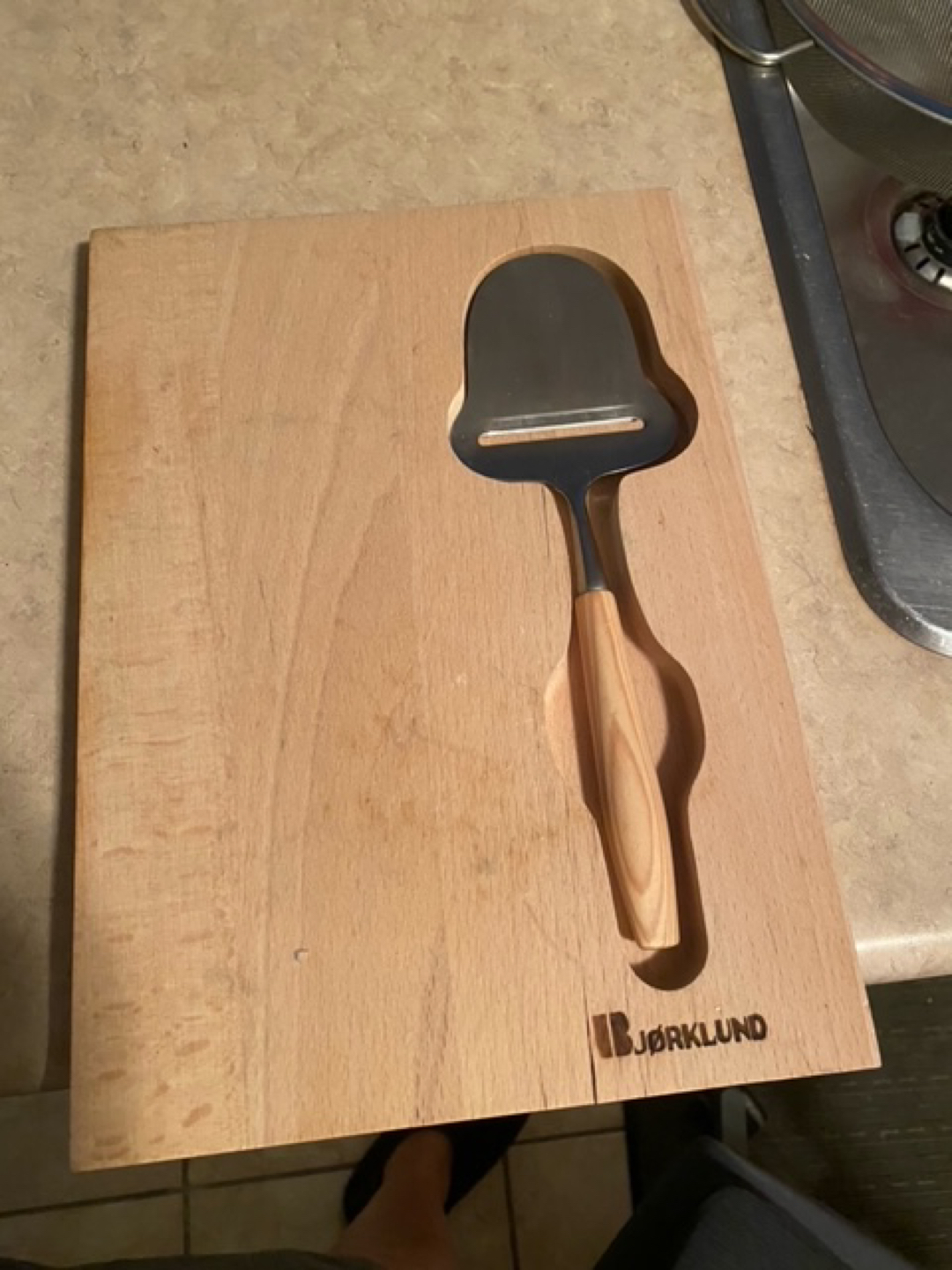 Danish cheese plate and slicer brand new