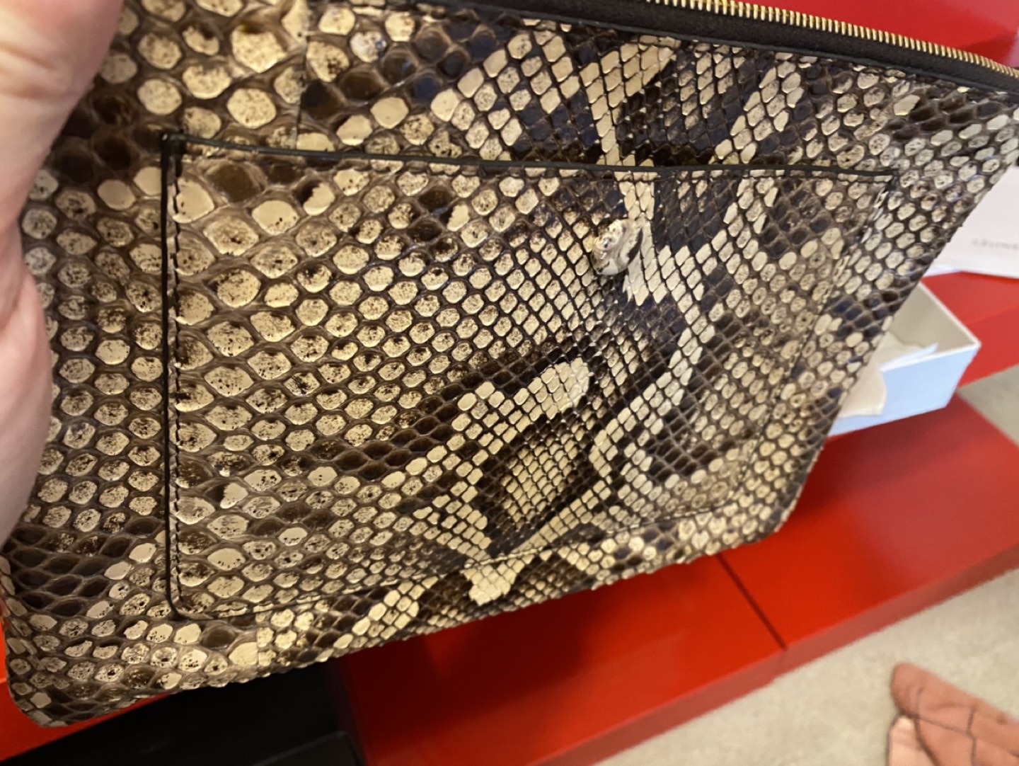 Authentic Celine Python Skin Clutch Pouch image indicator(4)