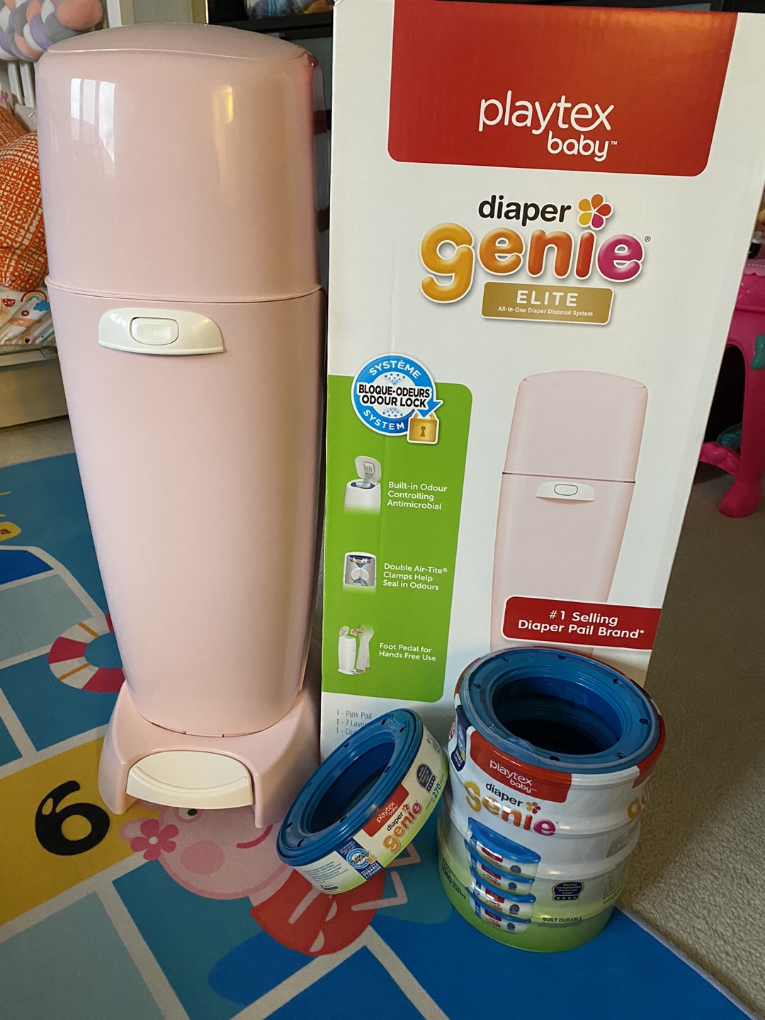 Diaper Genie Elite Disposal System with 5 Refrills