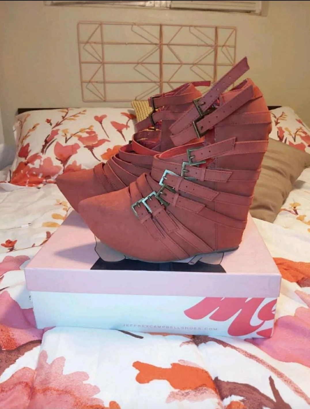 Jeffrey Campbell Zip 2- Brick Red Suede: Size 9 thumbnail