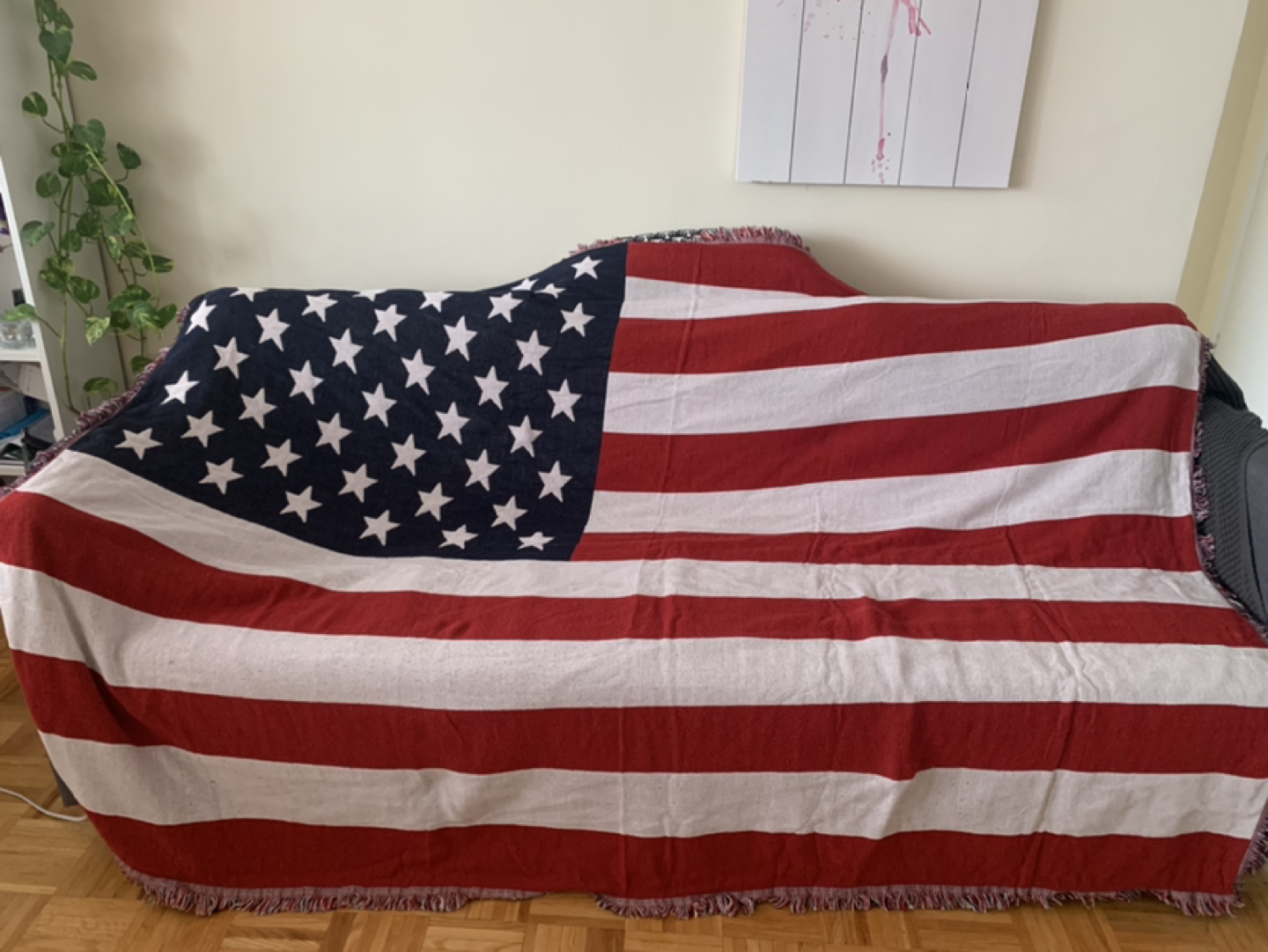 American flag cotton throw blanket thumbnail