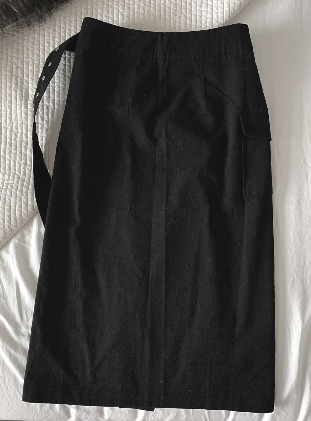 Black long wrap skirt - photo 3
