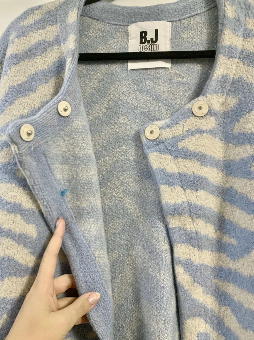 Sky blue zebra pattern cardigan - photo 2
