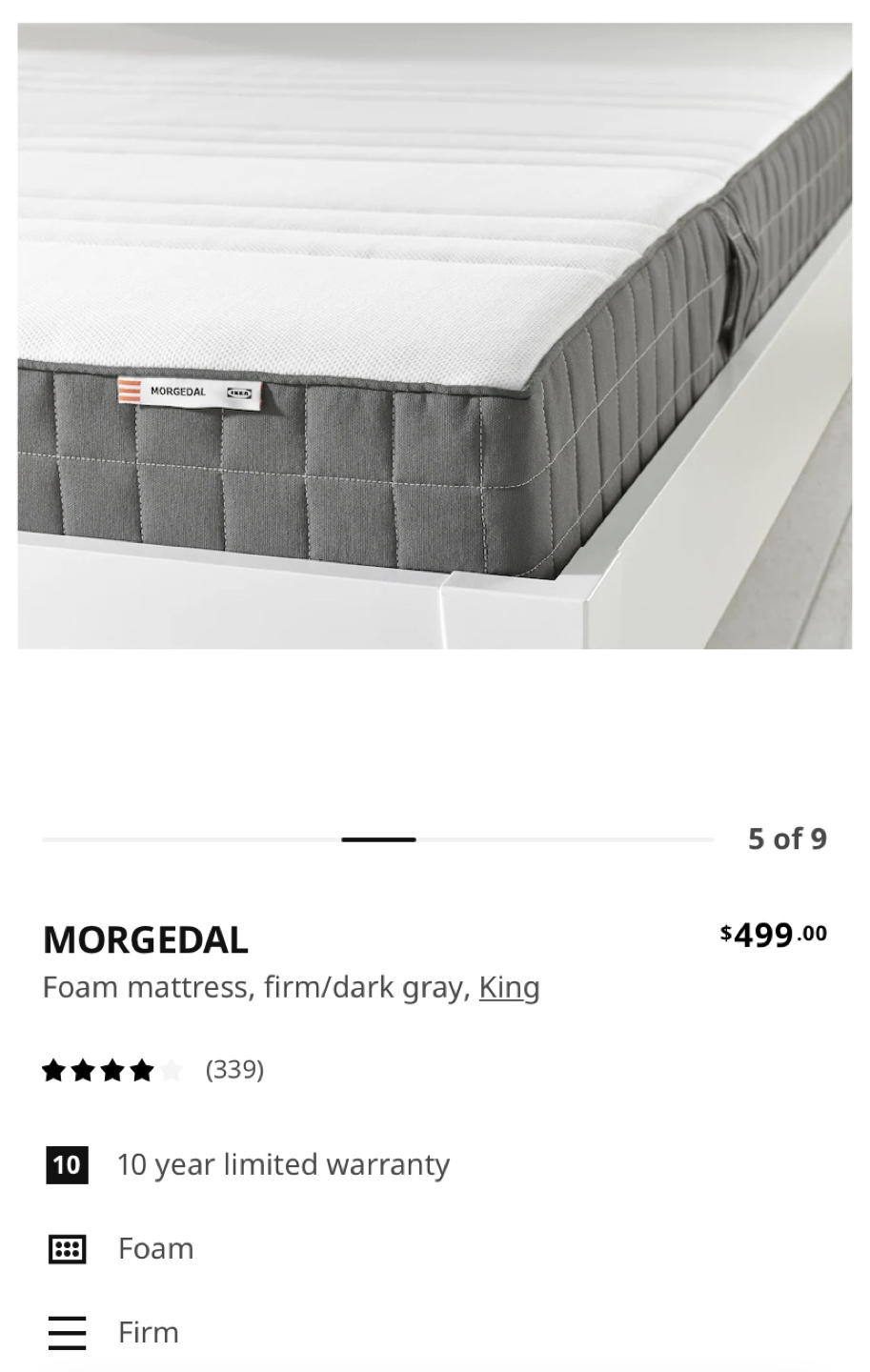 Morgedal King size mattress - no smoking - no pets - photo 5