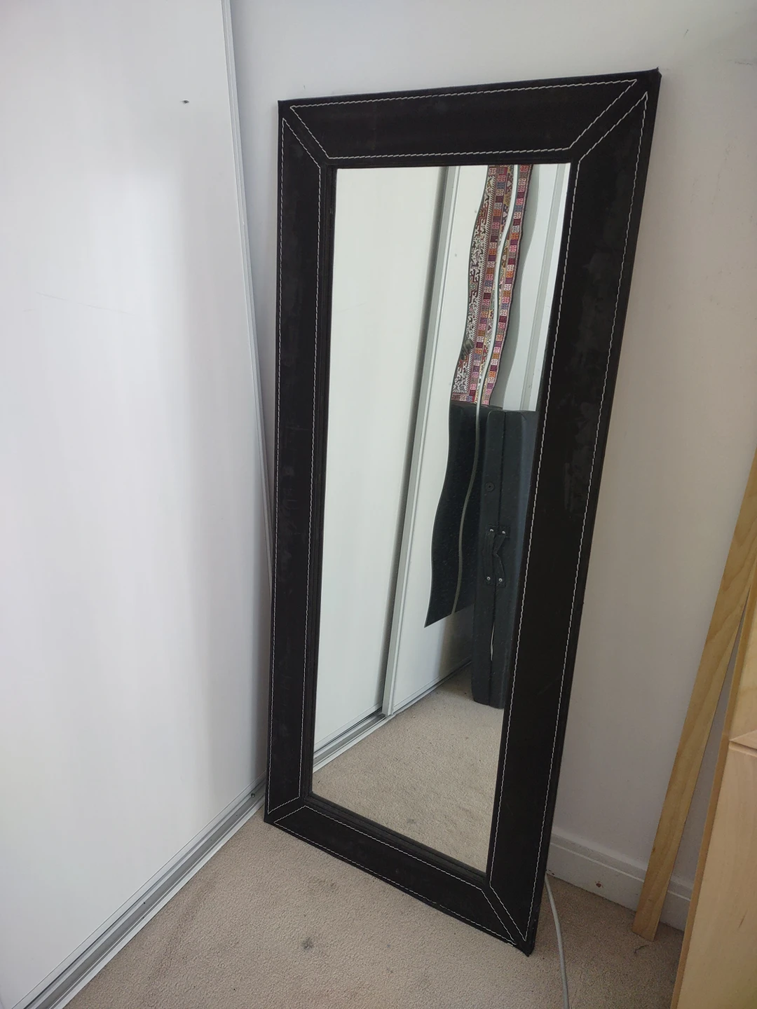 mirror with Suede frame