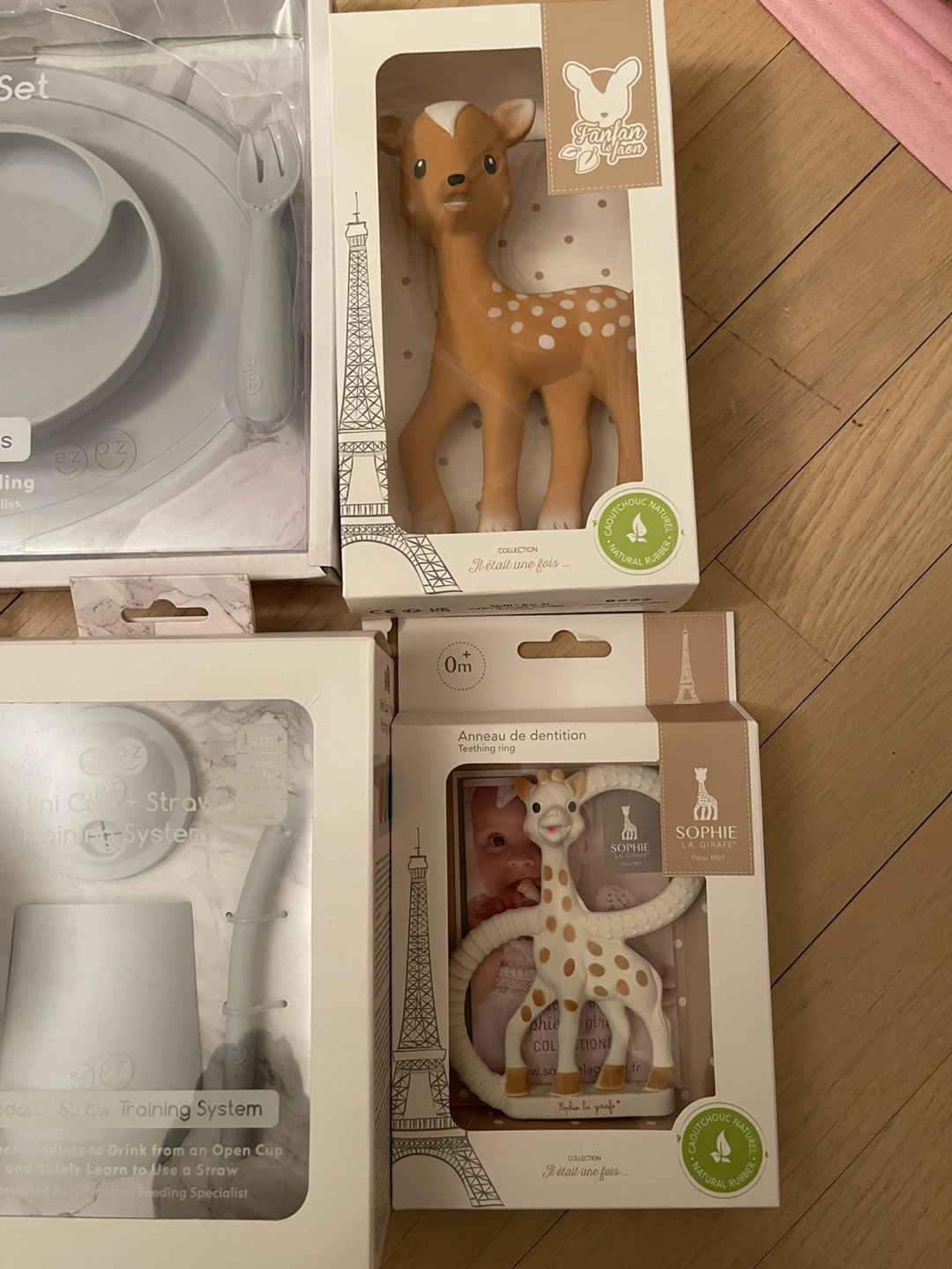 Baby Sophie FanFan Set & Ezpz baby set + Sophie cube toys gift - photo 3