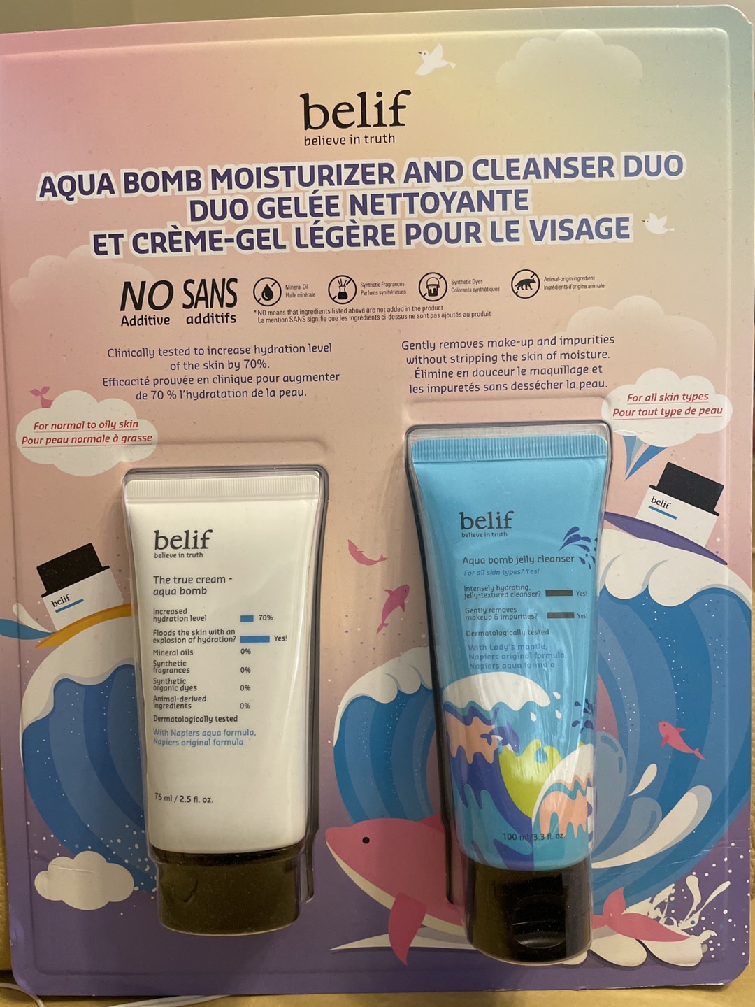 Belif Aqua Bomb Moisturizer and Cleanser Duo