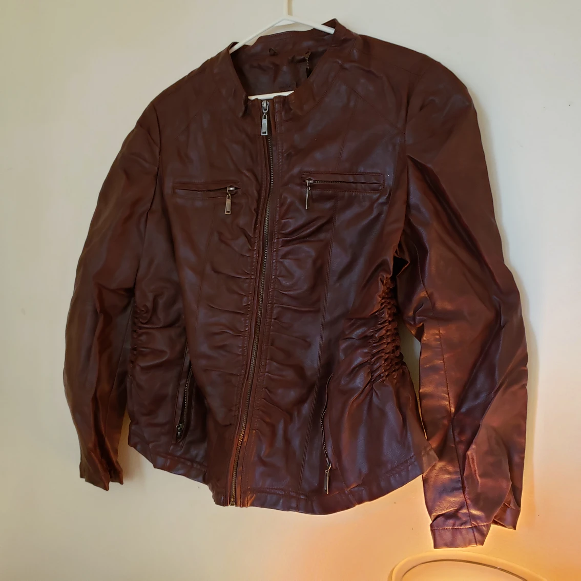 Burgundy Leather Jacket thumbnail