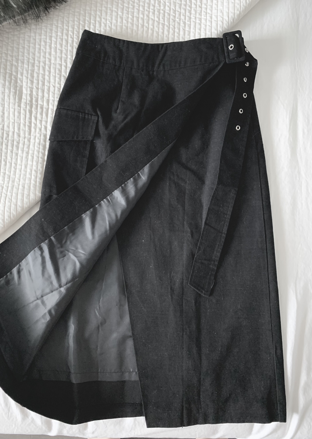 Black long wrap skirt - photo 2