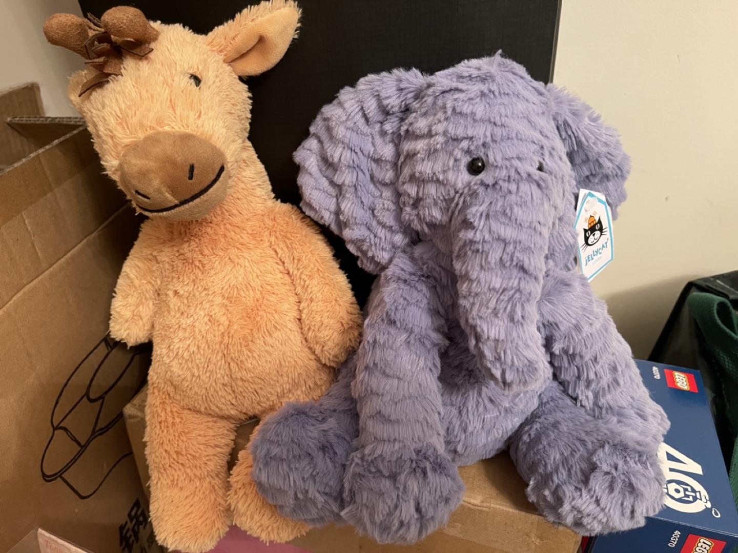 Jellycat baby plush- elephant and giraffe
