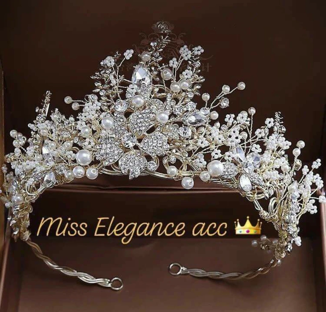 New handmade turkish beaded gold tiara New style