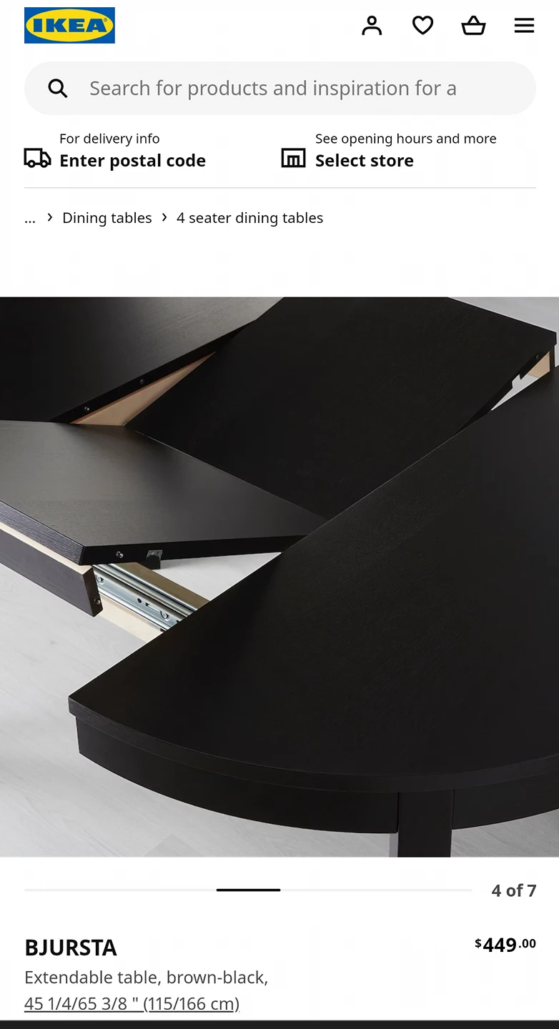 BJURSTA

Extendable Table
- good for condo/apt spaces. - photo 3