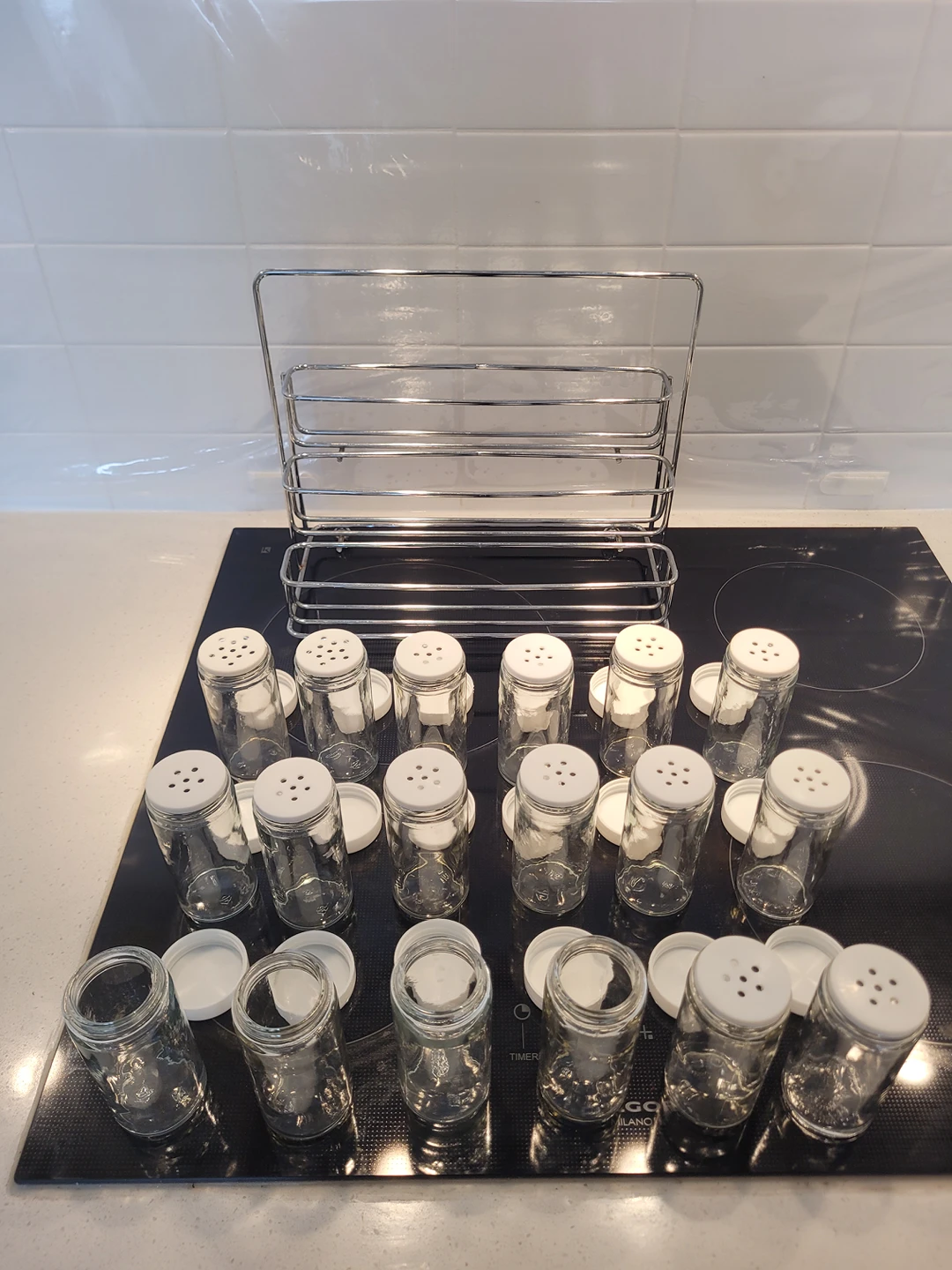 18pc glass spice jars and rack set for sale! - photo 2