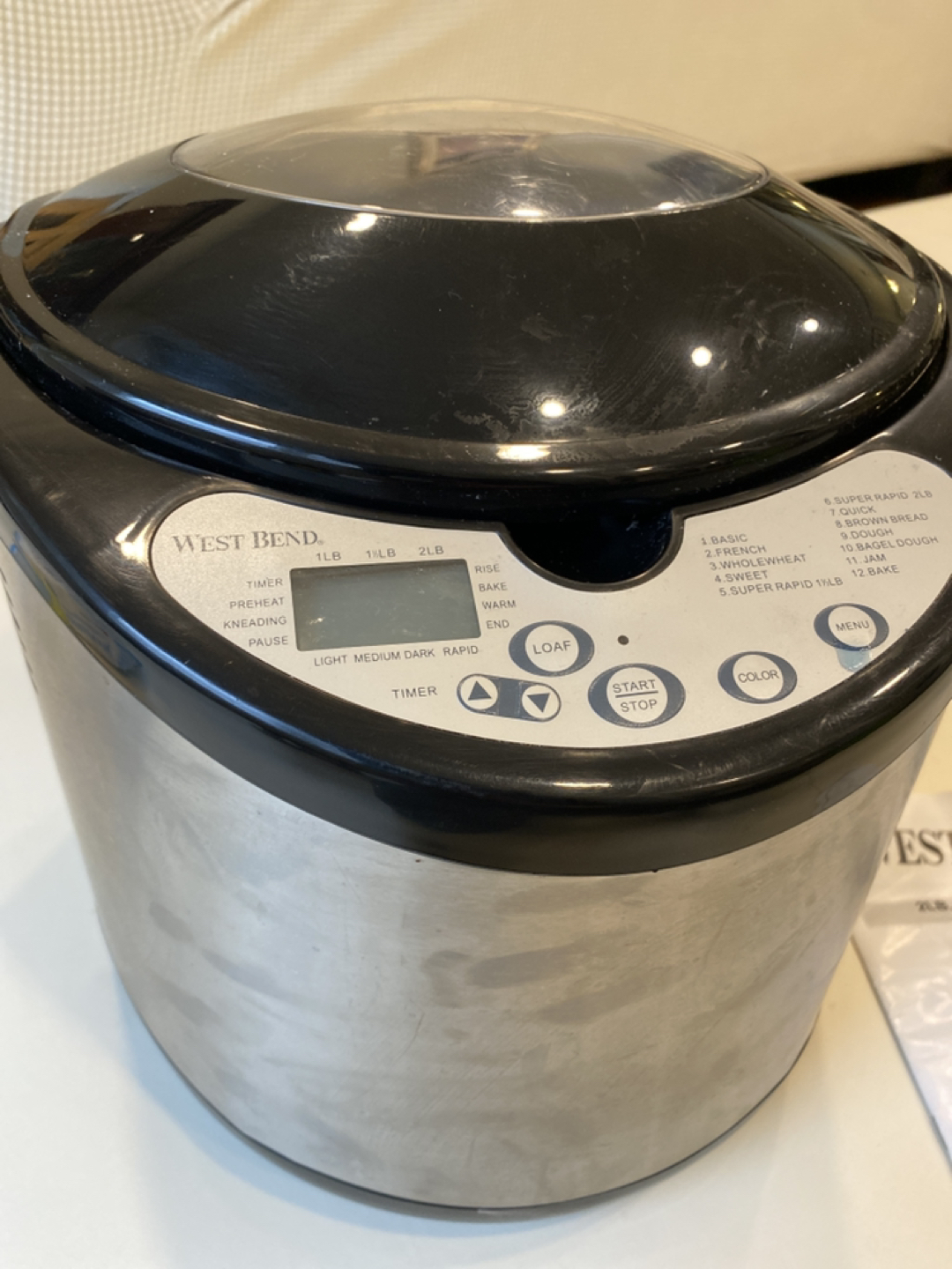 2lb Breadmaker with Instruction Manual
