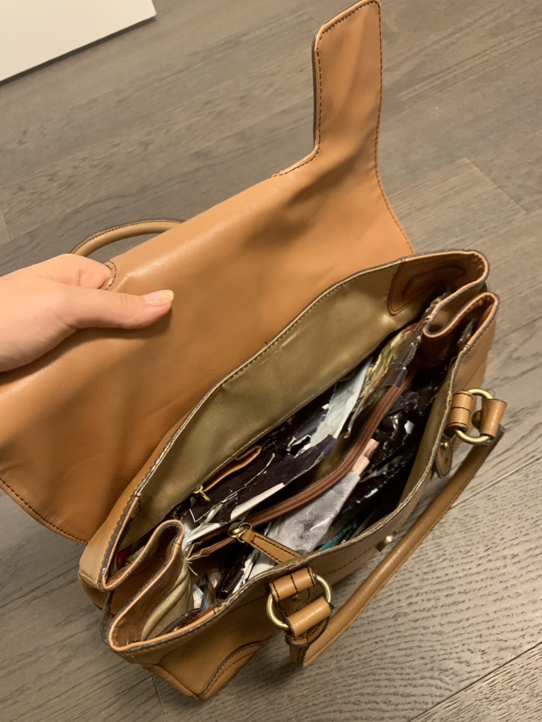 Leather handbag - photo 4