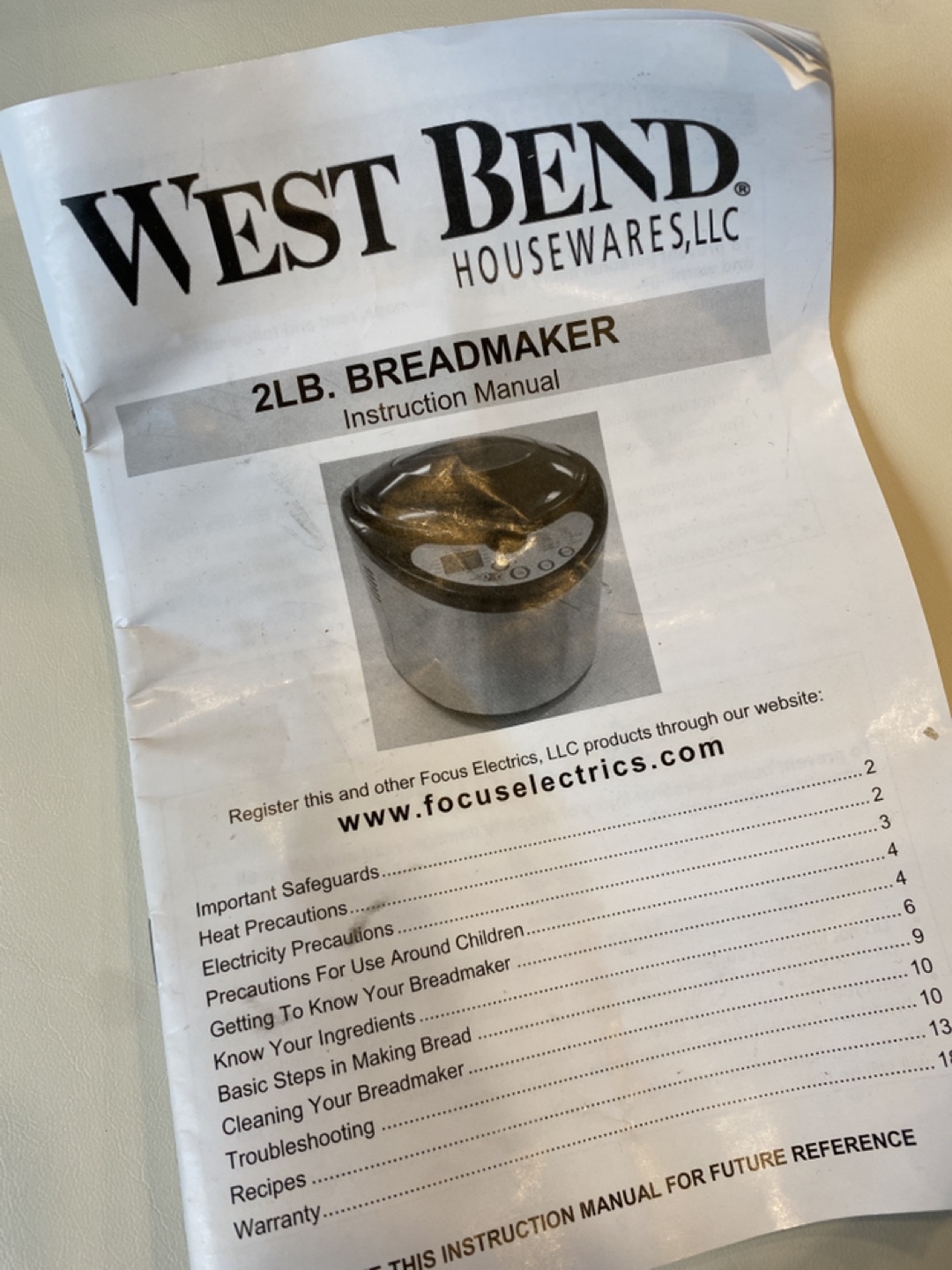 2lb Breadmaker with Instruction Manual - photo 2