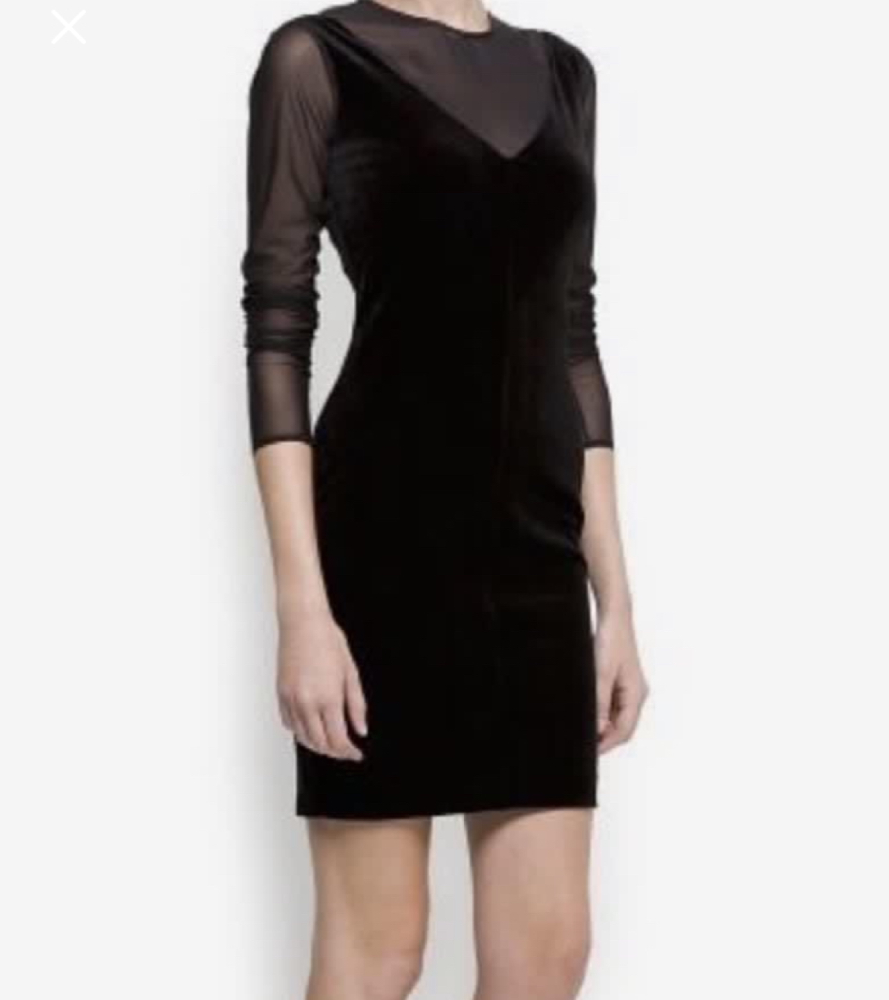 Mango velvet blue dress thumbnail