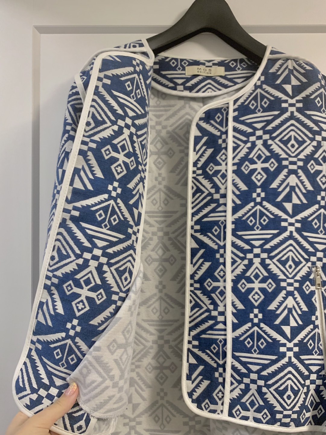 Jacquard spring jacket - blue/white - photo 3