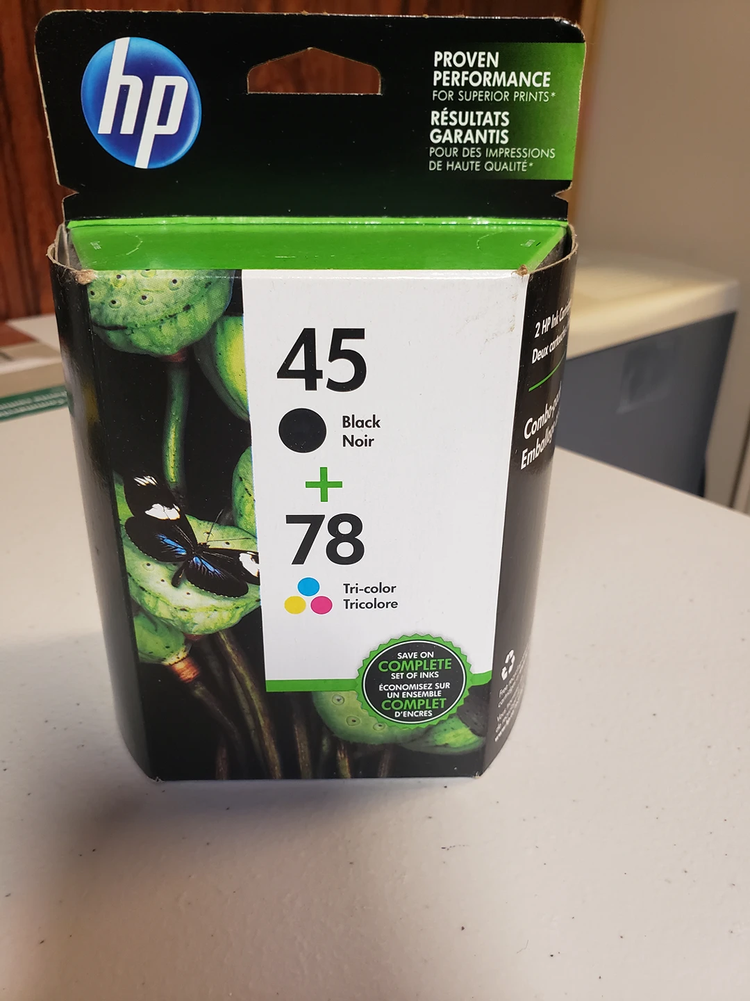 HP 78 TRI COLOUR COMBO WITH BLACK HP 45 ORIGINAL CARTRIDGE thumbnail