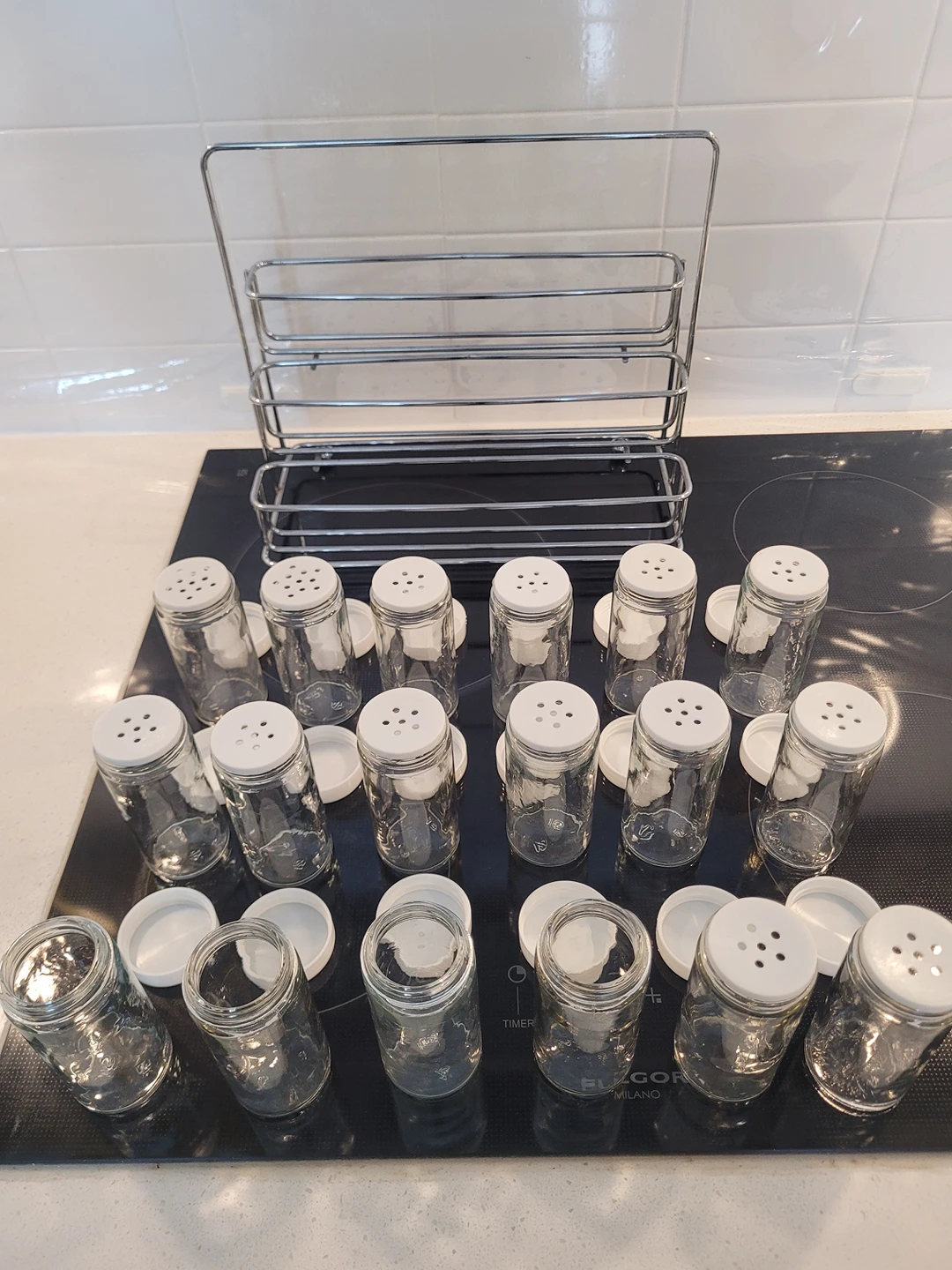 18pc glass spice jars and rack set for sale! - photo 3
