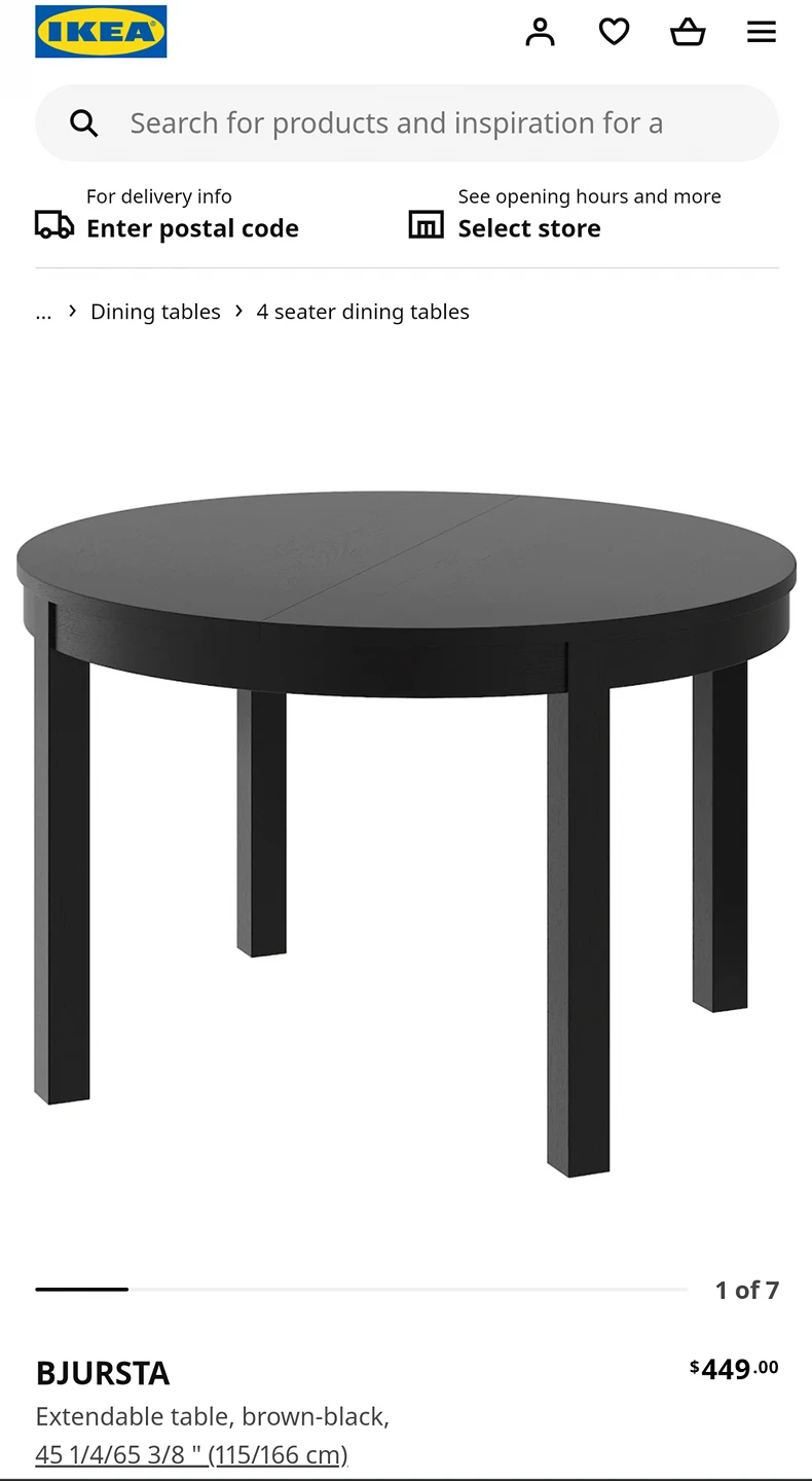 BJURSTA

Extendable Table
- good for condo/apt spaces.