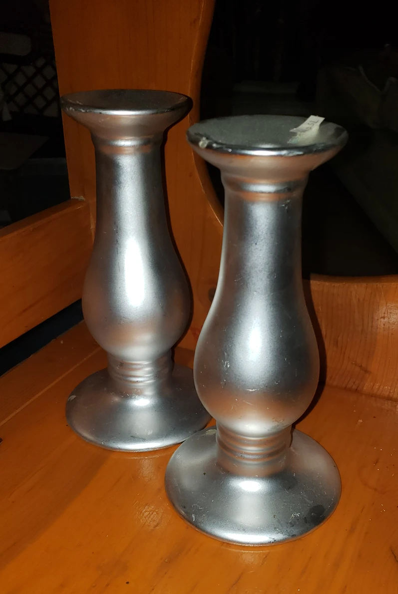 2 Silver Hone Decor Candle holders free thumbnail