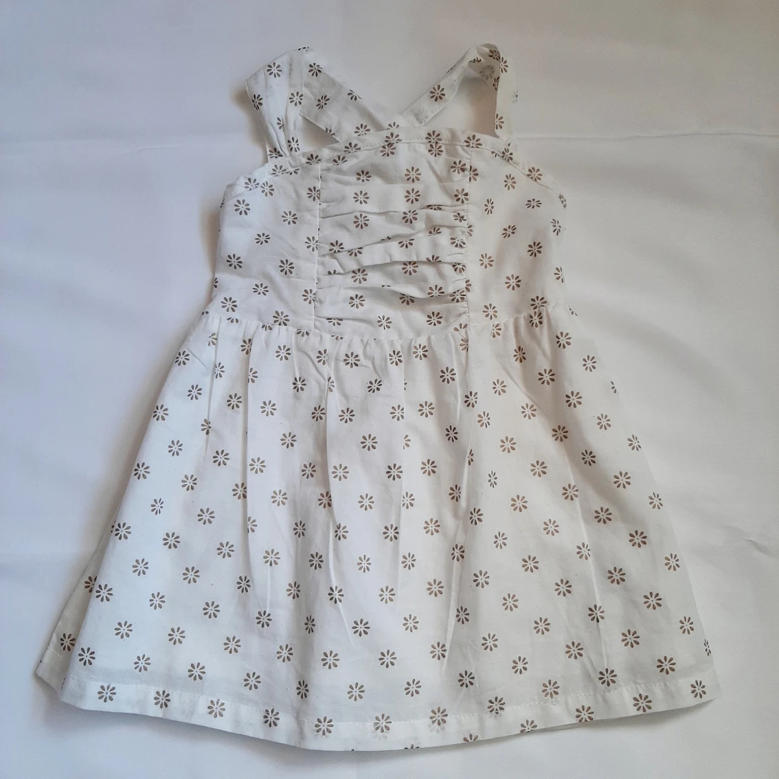 White Flower Printed BABY Sundress Size 3-6 months thumbnail