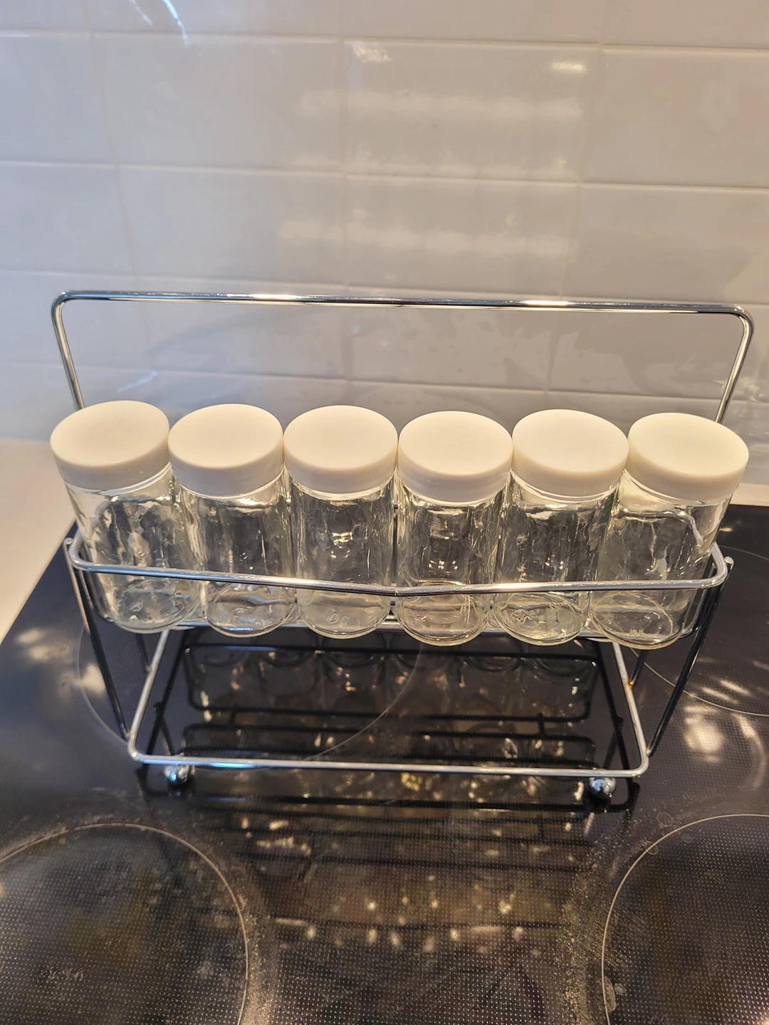 18pc glass spice jars and rack set for sale! - photo 5