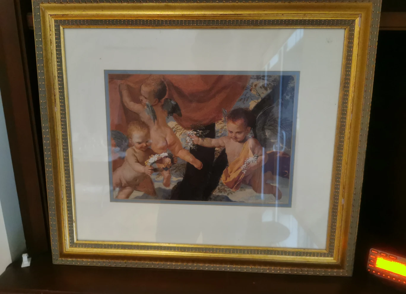 3 Angels print in gold frame