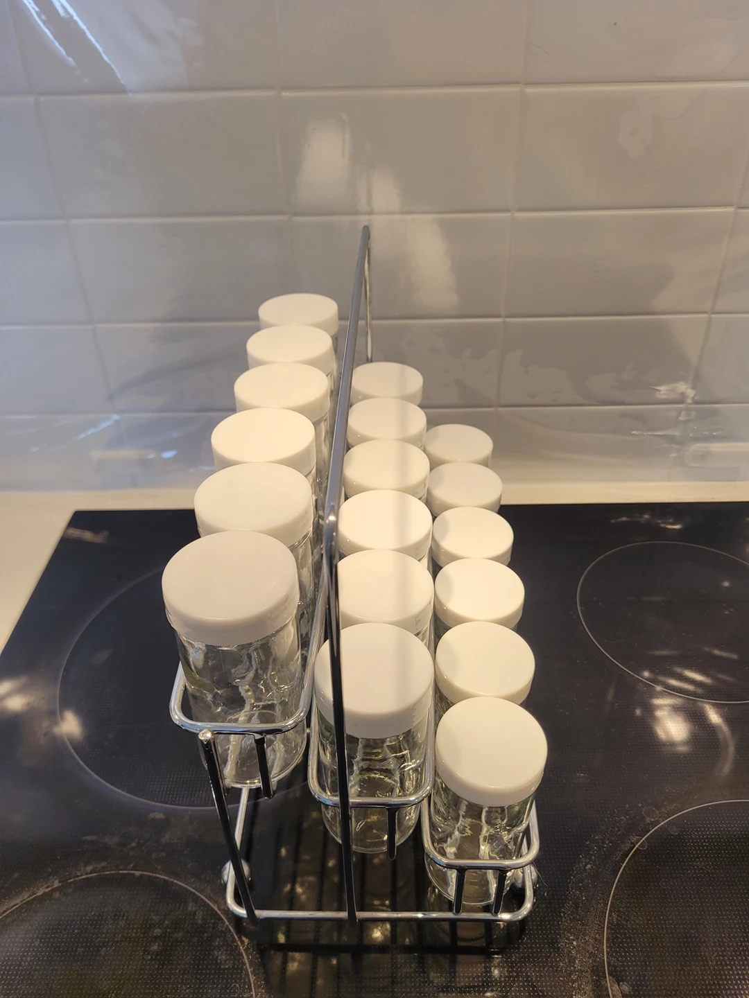 18pc glass spice jars and rack set for sale! - photo 4