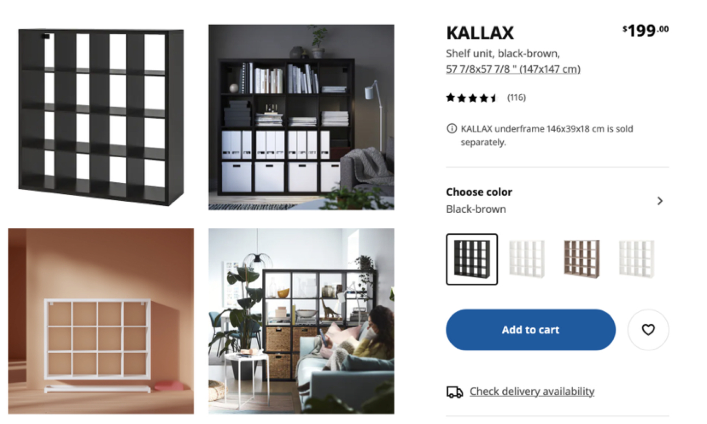 Used IKEA Kallax 4x4 shelf 이케아 - photo 2