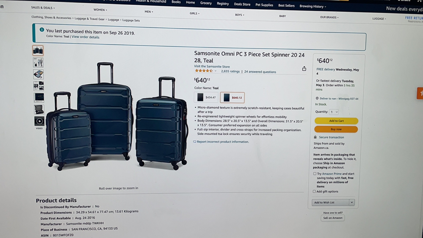 Samsonite Omni Luggage 24”, Teal - photo 4