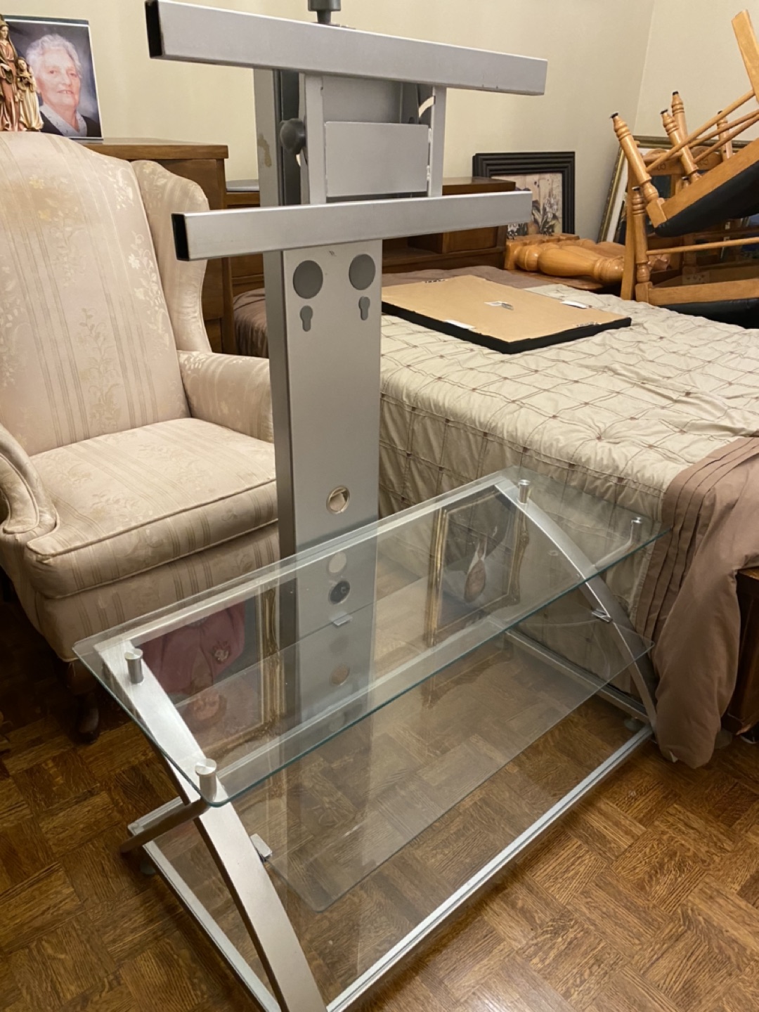 TV Stand glass - like new - photo 3
