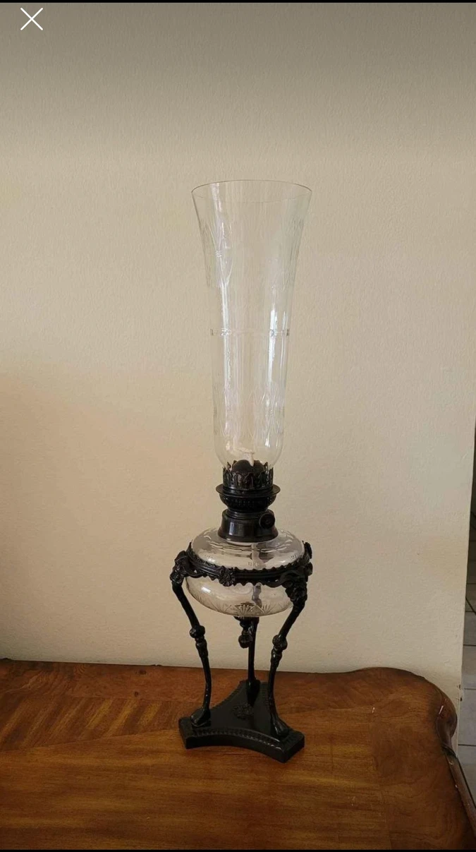 Gas Glass Lamp with metal holder