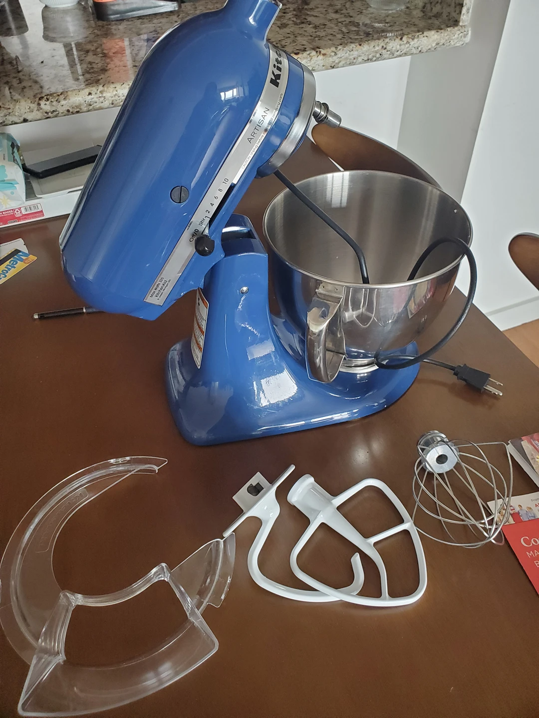 Blue kitchen Aid mixer 5Qt used in good condition. - photo 3