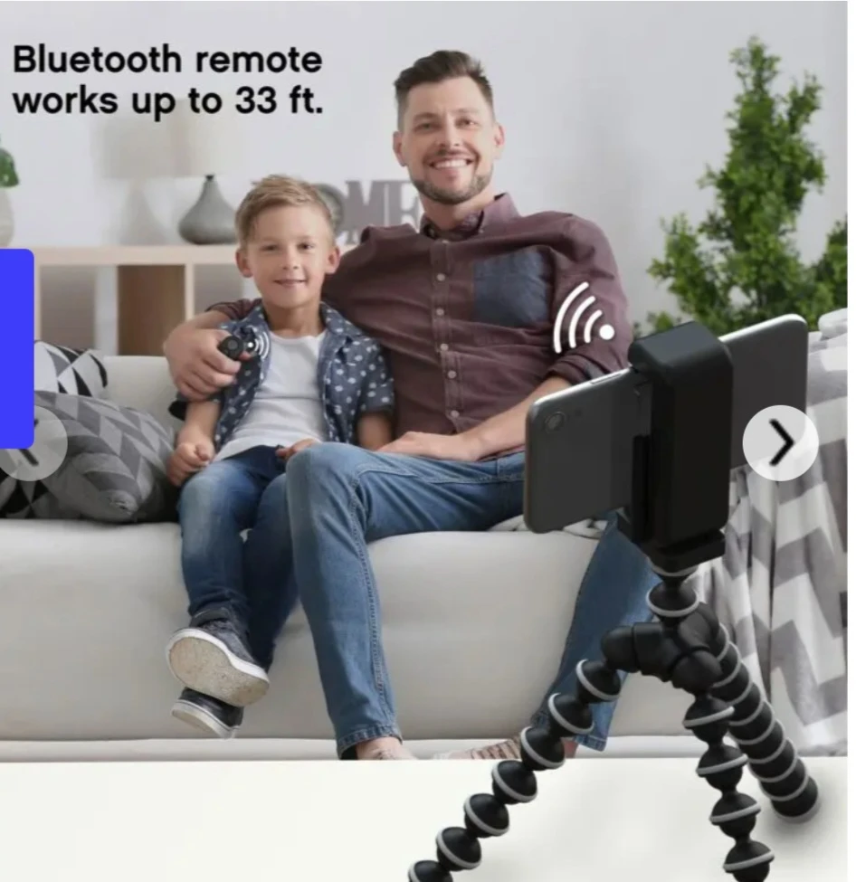 Selfie Tripod
Flexible Smartphone Holder w/ Shutter Remote image indicator(5)