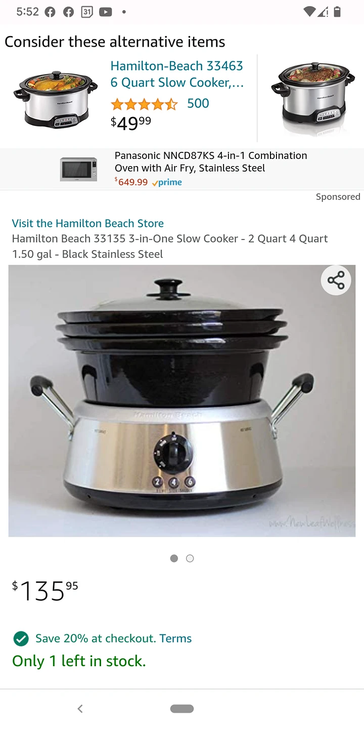 Cooking pot/ bowl ONLY (for slow cooker) size 2/4/6 quart thumbnail