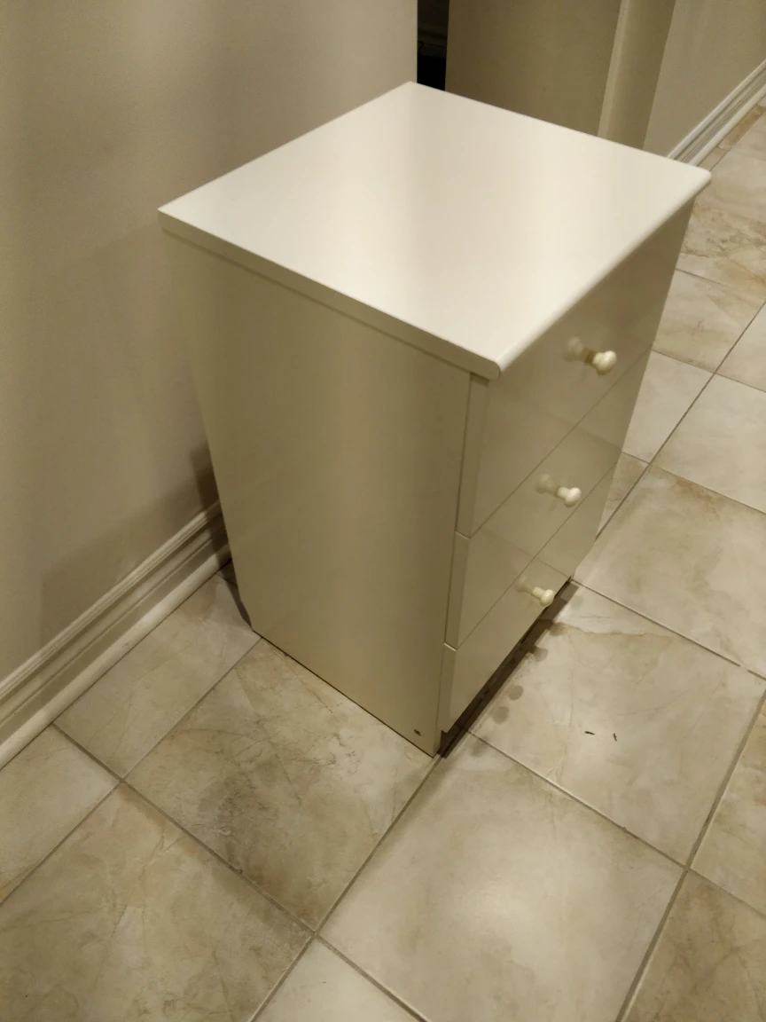 3 drawer side table, White - photo 2