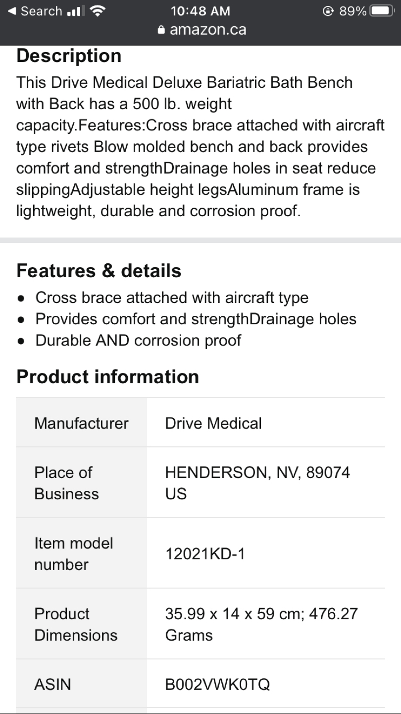 Brand new in box Deluxe shower chair with back image indicator(3)