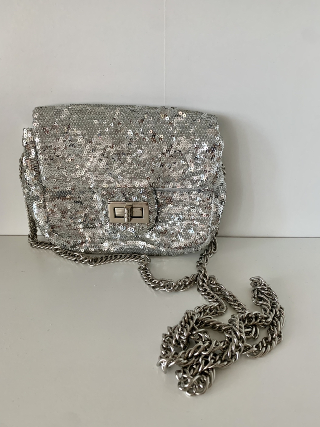 Small silver evening purse/bag thumbnail