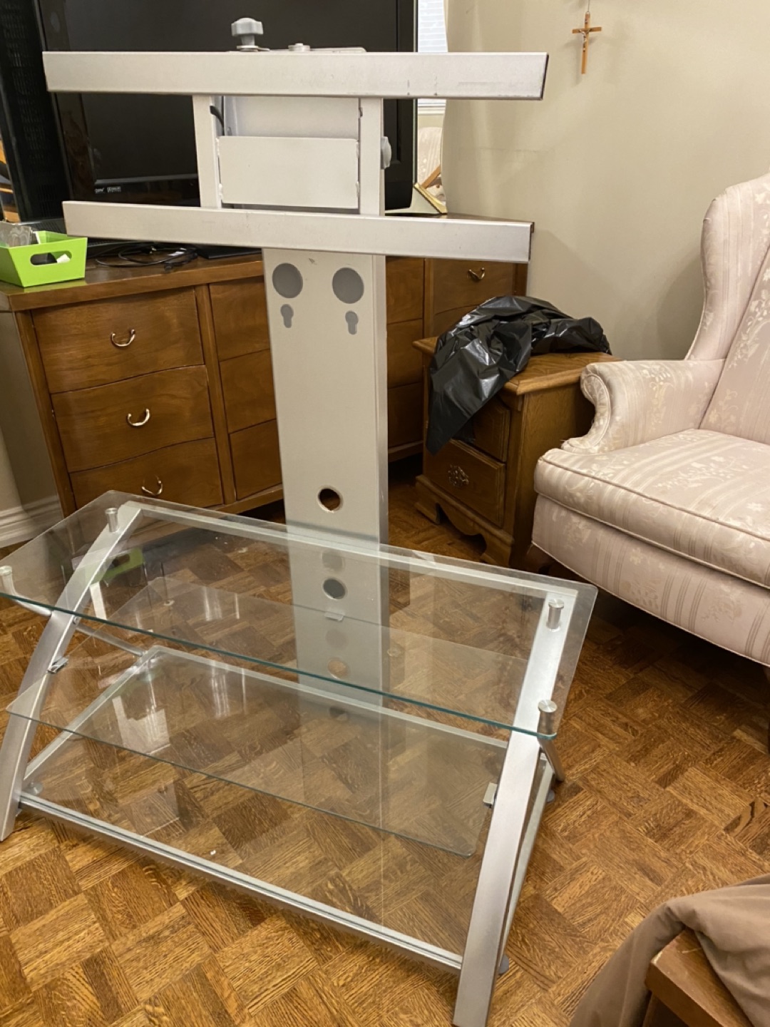 TV Stand glass - like new - photo 2