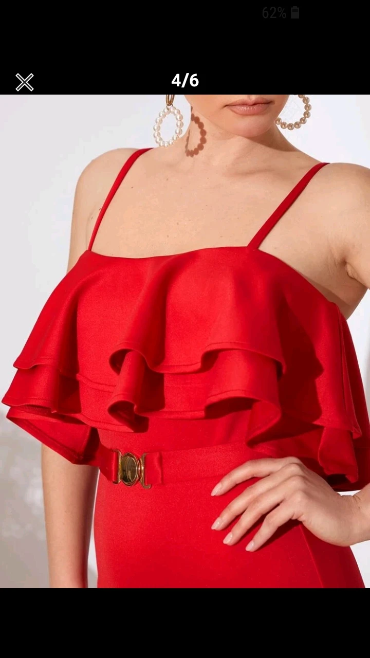 layered cami bodycon red dress medium size - photo 2