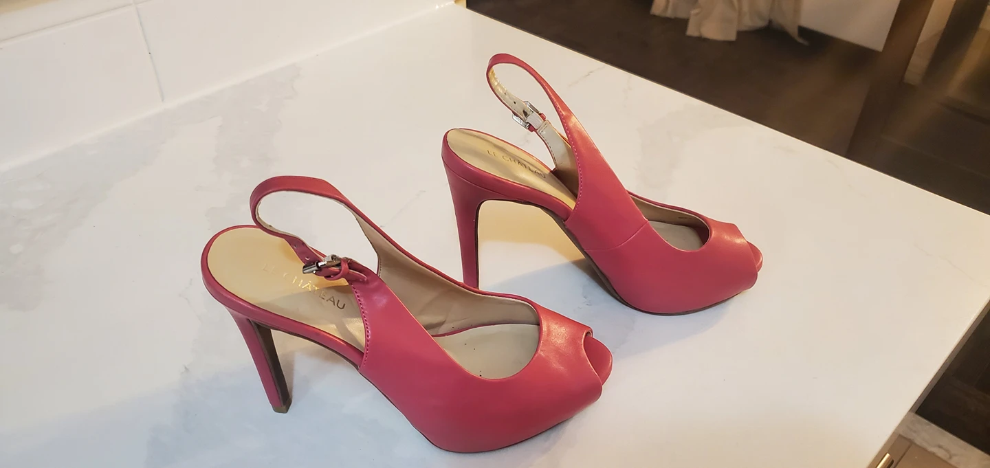 Sexy Pink  Open Toe Stilletos size 8 thumbnail