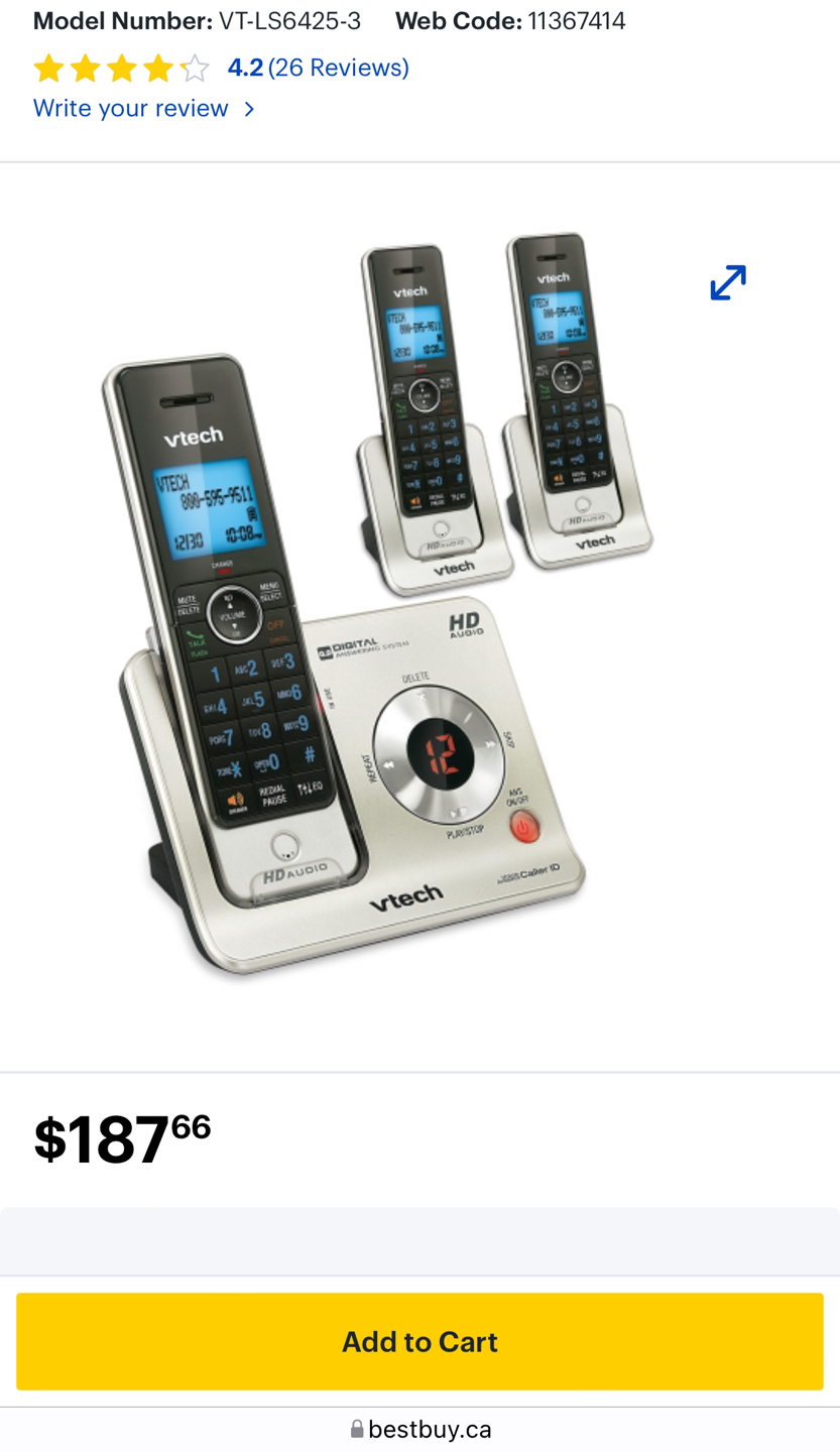 Vtech LS6425-3 DECT 6.0 Cordless Voice Announce Answering System image indicator(8)