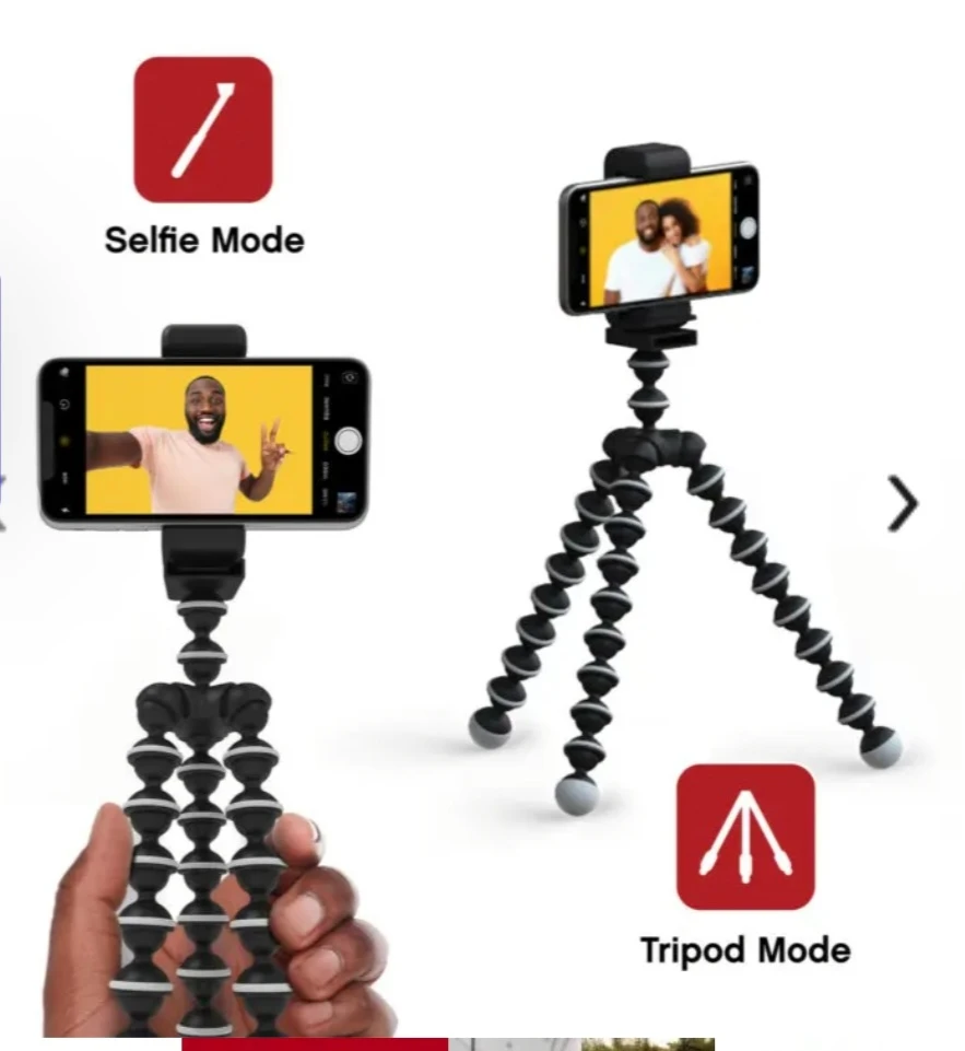 Selfie Tripod
Flexible Smartphone Holder w/ Shutter Remote image indicator(2)