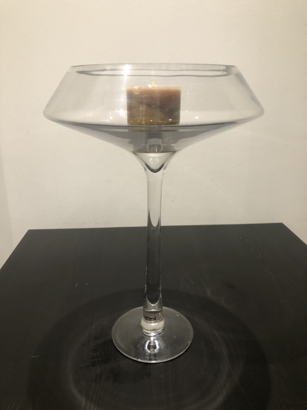 Tall glass decorative/centrepiece vase