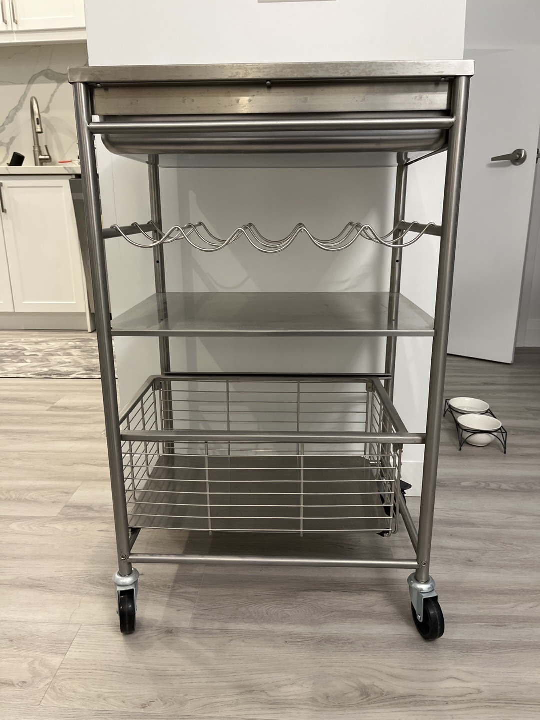 Stainless steel cart on wheels thumbnail