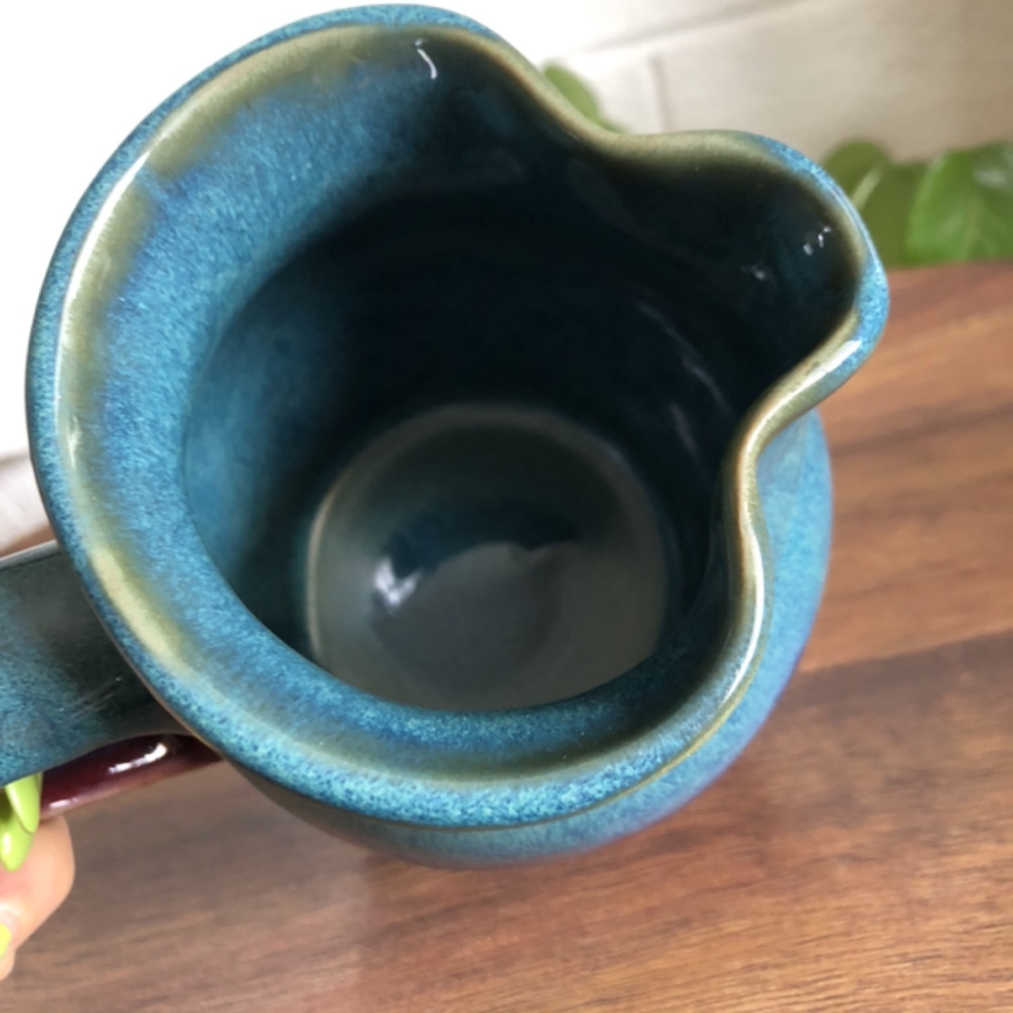 Handcrafted Blue & Purple Pottery Pitcher - photo 3