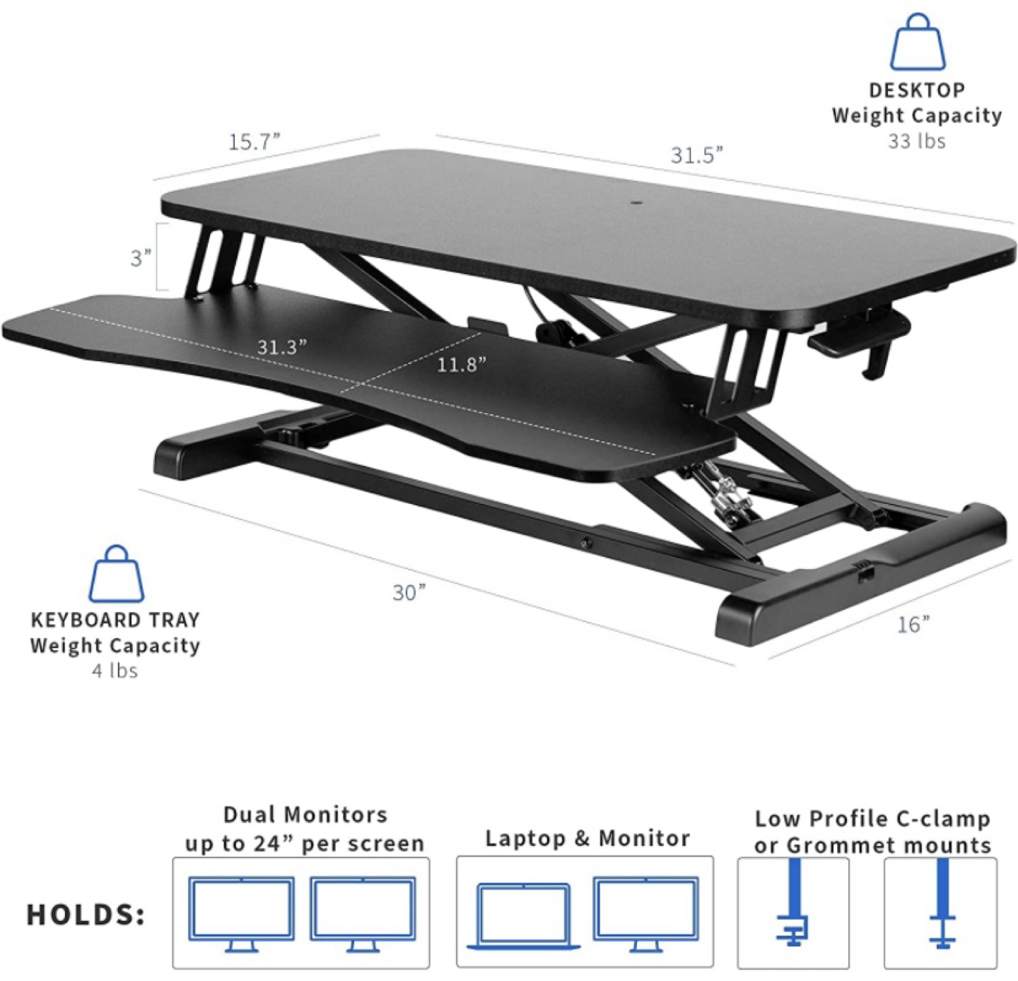 Standing Desk Converter, 32 inc - photo 4