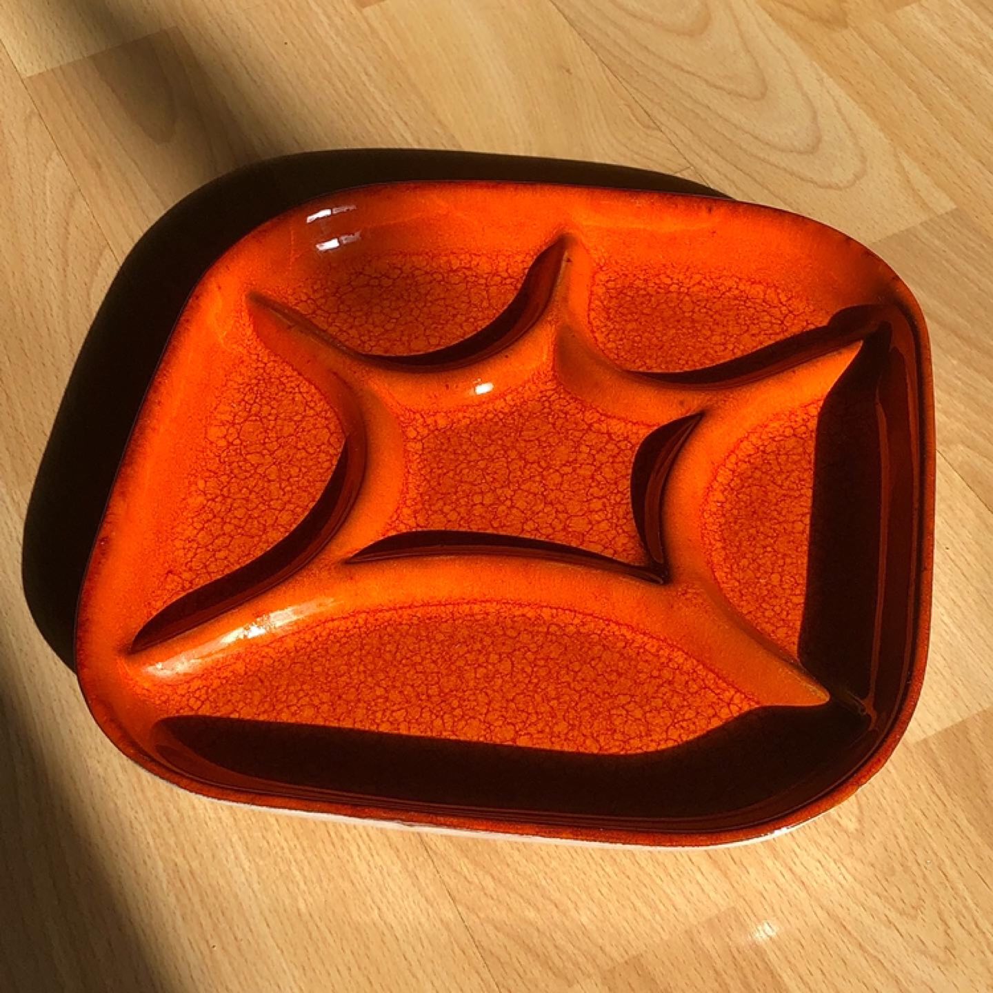 Vintage Brown and Orange Divided Plates - photo 2